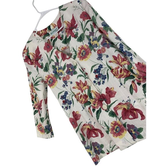 VTG Willow Ridge Womens Floral Blazer 12P Summer Pearl Buttons USA RY10378 EUC - Picture 1 of 7